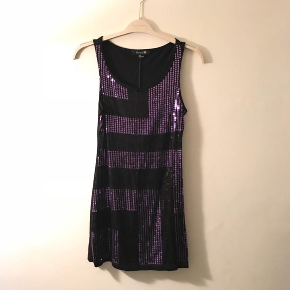 black and purple sequin dress